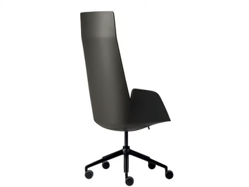 CERCLE - Leather executive chair with 5-spoke base with castors by Poltrona Frau - view 3